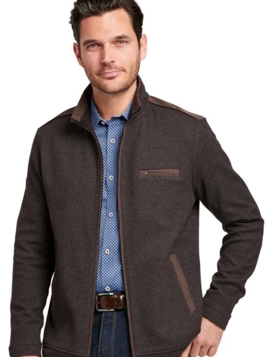 Johnston & Murphy Other - Johnston & Murphy Dark Brown Lightweight Full-Zip Shirt Jacket (M)